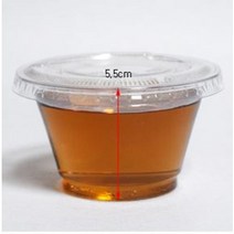 [더착한팩] 일회용 투명 플라스틱 PET 시음 컵 소스 용기 통 7온스+F92평리드 (뚜껑포함), 컵7온스92파이+[구멍없음]F92평리드(100개세트)