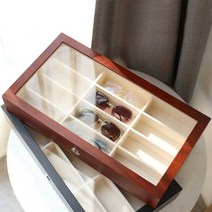 안경 진열장 수집 정리 선글라스 보관대 서랍 수납함, 상세 페이지 참고, 원목 색 수곡 버드 나무 껍질 12 격