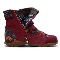 방한화 장화 털신발 겨울 부츠 여성 용 발목 짧은 용 복고풍 보헤미안 스타일 부티 캐주얼 신발 용 지퍼 botas mujer invierno