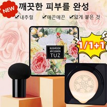 1/1+1 버섯머리 퍼프 에어쿠션 BB 커버 파운데이션 더프라이머 컨실러 썬쿠션 에어쿠션 워터프루프 선 화이트닝 쿠션, 01#아이보리*4+02#내추럴 베이지*4