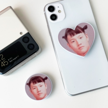 갤럭시 아이폰 스마트폰 그립톡김종국 노노카 그립톡 스마트톡 핸드폰 거치대, 원형톡