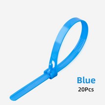 플라스틱 재사용 가능한 케이블 지퍼 8*200/250/300/450 분리 가능한 나일론은 슬립매듭을 풀수 있습니다., 05 Blue_03 8x200mm