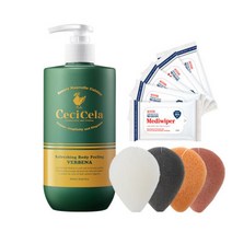 쎄씨쎌라 바디필링 500ml+곤약스펀지+손소독티슈 5개, 쎄씨쎌라 바디필링 500ml+곤약스