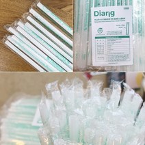 [소행섬] 생분해성빨대 (개별포장) 테이크아웃용품 카페 일회용품, 1팩, 300개입