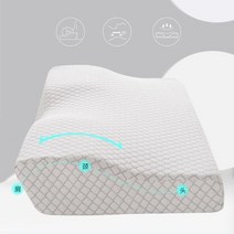 경추 목베개 지압 거북목 스트레칭 152200 샤오미-베개 메모리 폼 침대 목 통증을 위한 정형 베개 자수 커버 포함, 62 34 12cm, 하얀