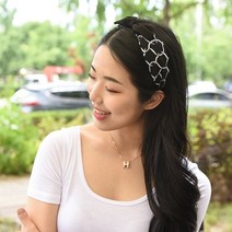 와이드 빅 체인 패브릭 리본 반다나 헤어밴드 머리띠