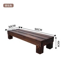평상마루 야외 리모델링 베란다 발코니 접이식 침대 평상 마루 원목 정원, 발판90*30*40cm탄화색