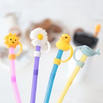 실리콘 빨대마개 커버 텀블러 빨대캡 뚜껑, 꽃