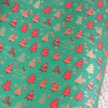 룰루데이 크리스마스 종이 포장지 진그린 양면 선물포장지53*10m 1롤