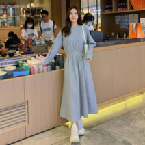 오너클랜 F14293 2컬러 허리밴딩 플레어 원피스 봄신상원피스