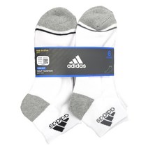 아디다스 남성용 스포츠양말 6매, 화이트