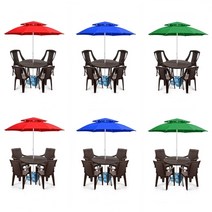 리빙홈마켓 야외 파라솔세트 특대형 2단 파라솔 테이블 의자4개 받침대 풀세트 (34종) 정원 카페 편의점 캠핑용 4인용, 특대형 파라솔세트11