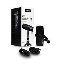 XLR레코더 보이스레코더 USB 100% 오리지널 SHURE MV7 마이크 풀 메탈 USB/XLR 다이나믹 전문 녹음 라이브 스트리밍 스튜디오, 02 Black