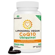 베시베스트 리포소말 비건 코큐텐 유비퀴놀 1000mg 60정 Besibest Liposomal CoQ10 Ubiquinol, 1개, 60 정 (1팩)