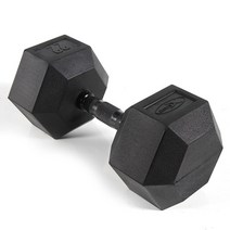 [바디엑스] [낱개] 육각아령 고무덤벨 22kg 블랙그립 네츄럴고무, 상세 설명 참조