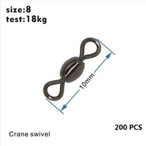 크레인후크 크기 크레인 낚시 스위블 솔리드 링 라인 커넥터 태클 액세서리, 15