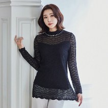 마담엘레강스 (빅)[마엘]로맨틱 진주포인트 레이스 블라우스