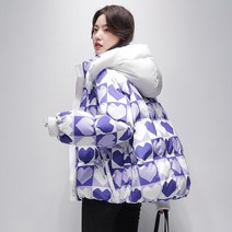 다운 재킷 짧은 후드 따뜻한 코트