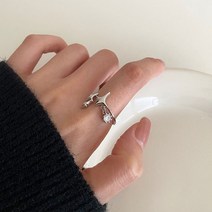 반지 여자 반지 ins한국판 실버 개성 유성 반지 여자 패션 감각 개구부 반지 힙합 우아한 검지 반지 붐