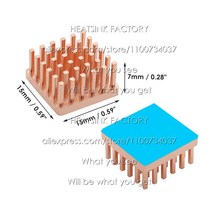 컴퓨터 CPU쿨러 15x15x7mm 순수 구리 사각형 크기 핀 방열판 라디에이터 쿨러 MOS RAM 메모리 CPU 용 열, 01 With Thermal Pad_05 6pcs