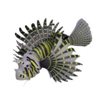 GHSHOP 작은 Lionfish 입상 시뮬레이션 빛나는 수중 장식 어두운 기념품 선물 수족관에 대한 수생 풍경에 떠있는 빛, 검은색, 플라스틱