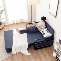 주식회사 노아가구 잠이솔솔쇼파베드 쇼파침대 소파베드 접이식 패브릭, 펴니셔쇼파베드(대)-그레이