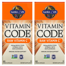 Garden of Life Vitamin Code RAW VITAMIN C 가든오브라이프 비타민 코드 생 비타민 C 60 캡슐 X 2팩, 1개, 기본