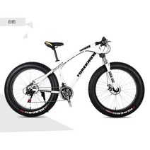 팻바이크 입문용 오프로드 MTB 자전거 20 24 26인치, 27단, 20인치, 흰색(스포크 휠)