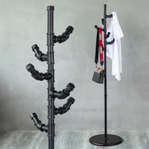 옷걸이 랙 바닥 산업 풍수 파이프 철 예술 성격 크리, 높이162직경40