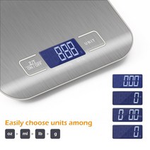 소형 표준 계량 정밀 10kg/5Kg OZ/ML/LB/G 주방 저울 스테인레스 스틸 무게 측정 식품 다이어트 우편 도구, 02 10kg