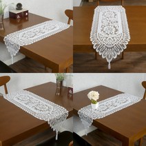 레이스 테이블 33X127CM 화이트 피아노러너 레이스러너 식탁러너 서랍장커버 자수러너 장식장덮개 러너