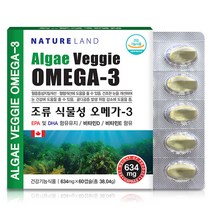 네이처랜드 조류식물성오메가3 60캡슐, 634ml