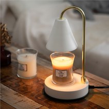 우드윅 병향초 미니 리넨 & 케인 캔들워머 세트(국내산 밝기 조절), Linen, 화이트