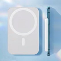 20000mAh 맥세이프 무선 보조베터리 미니 휴대용 대용량 충전기 고속 충전 아이폰 배터리, 보라