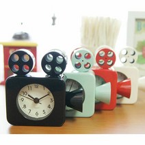 [KT알파쇼핑]저소음 영사기 탁상시계 1P 건전지 알람 책상 시계, 선택:레드