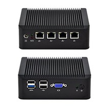 Qotom-Q190G4U-S02 Mini Computer Quad Core Intel Celeron J1900 Router Firewall Mini PC LAN (4G RAM +, 1