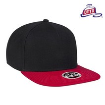 [천삼백케이] [오토캡] wool blend flat visor 2-tone snapback black+red