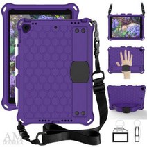 아이패드 미니5세대 7.9인치 호환 벌집패턴 에바폼 스트랩 범퍼 케이스 A2133 A2124 A2126 A2125, atn107 블랙블루