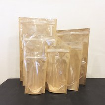 마켓 앞면 투명 크라프트 지퍼스탠드봉투(6종)