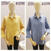 올리비아로렌 세련된 스트라이프 (줄무늬) 루즈핏 남방 셔츠 nc청주점 vocnlwf8251