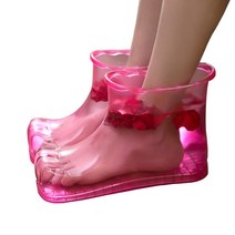 족욕신발 족욕장화 발 습식 보온 효능 몸속독소제거, 마그넷 45야드 높이18cm 로즈레드 생강1개