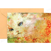 소녀냥 미니엽서 May 2p + 카드봉투 2p + 크라프트패키지봉투 1p (무지 도트 스트라이프 중 랜덤)