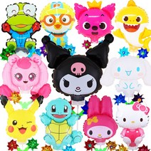 국산 캐릭터 바람개비풍선 피카츄 아기상어 하츄핑 뽀로로, 핑크퐁 여우