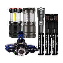 LED 슬라이드 캠핑랜턴 캠핑등 실내등 외 캠핑헤드랜턴, LED헤드랜턴+ 대용량 삼성셀 18650배터리2개