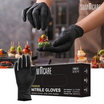 숨앤케어 5.2g 고중량 두꺼운 다용도 니트로 니트릴 장갑 블랙 100매, S