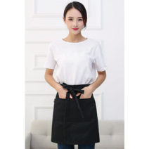 모올글래드 기본형 5종반 앞치마 카페 공방 바리스타 나염 자수 심플 편한, 기본형 반앞치마 (블랙)