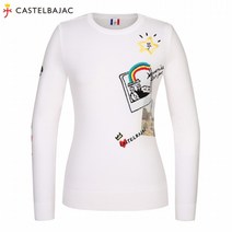 [까스텔바작] (여성)아트웍 라운드 니트_BG0FSW502_WH