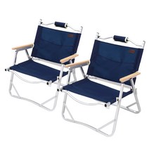 로티캠프 감성 접이식 캠핑의자 에코 로우체어 1+1 전용가방포함, 네이비+네이비, 1개
