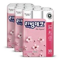 리빙데코 30m 3겹 30롤x3팩/케이에이치샵, 단품, 30개
