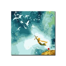 DIY캔버스페인팅 명화그리기 유화 세트 그림 액자, E66_어린왕자-새